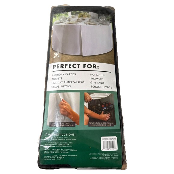 Table Attire Red Banquet to the Floor Tablecloth 60" Round Table 100% Polyester - Picture 3 of 5